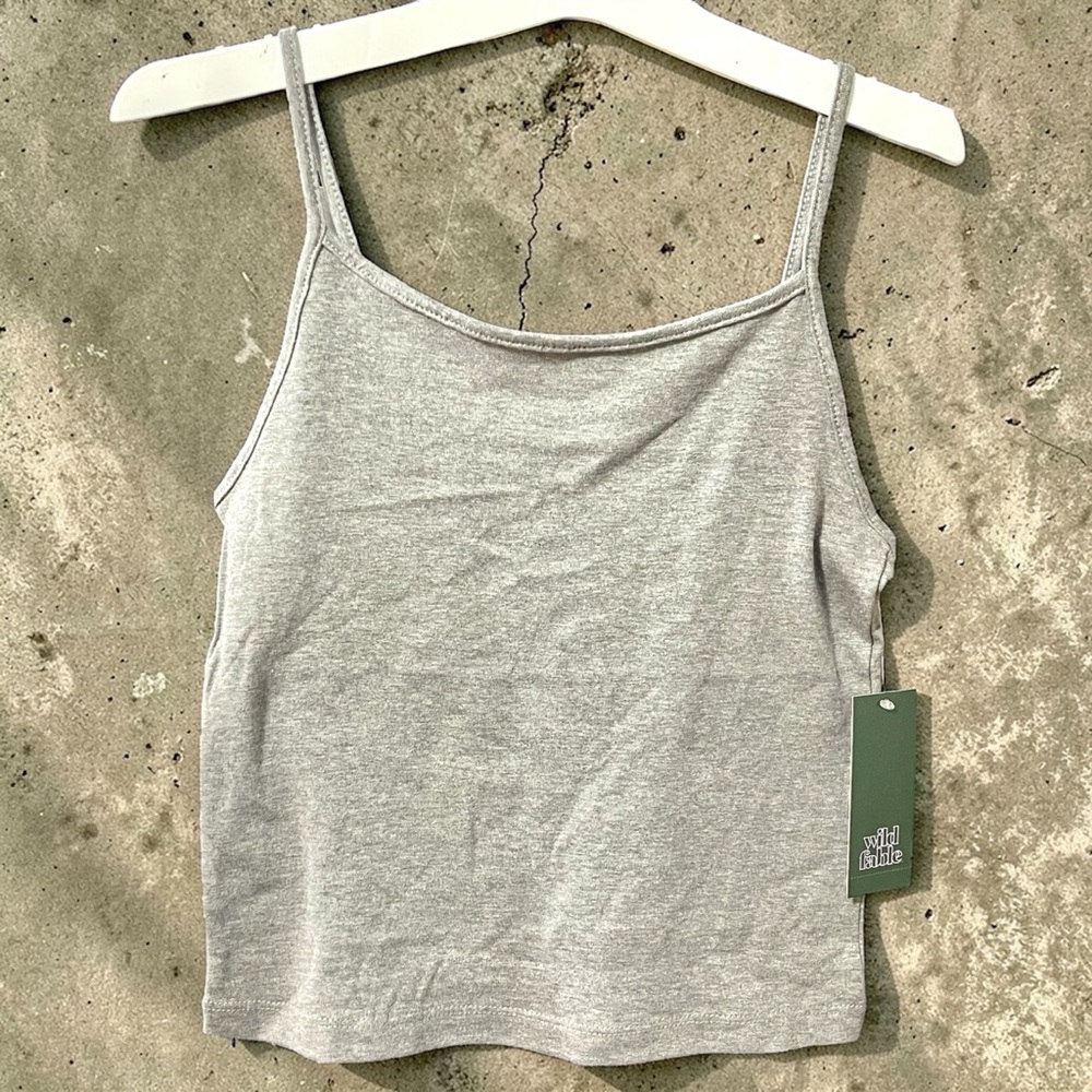 Teen Wild Fable gray spaghetti strap camo tank top
